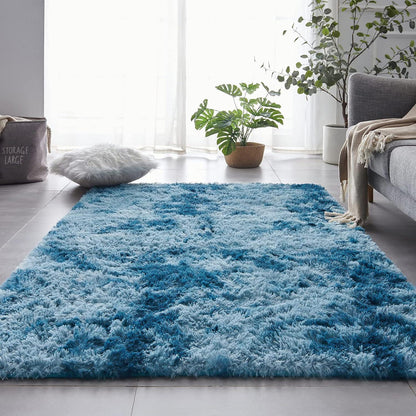 Hochflor Shaggy Teppich Navy Blau 200x300 cm - Superweich & Flauschig