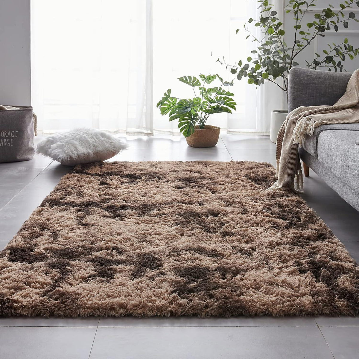 Weicher Hochflor Shaggy Teppich 200x300 cm Braun