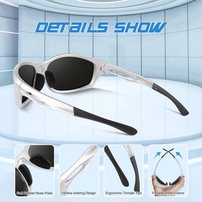 Polarisierte Sport-Sonnenbrille TR90 UV400 Schutz Angeln Autofahren