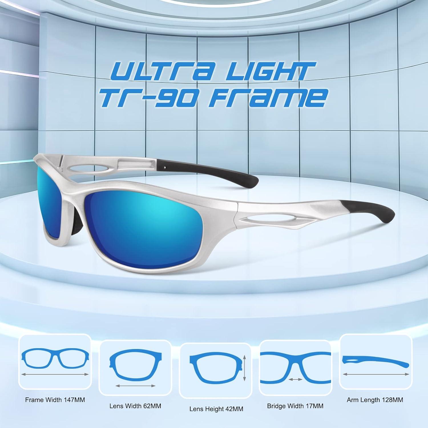 Polarisierte TR90 Sport Sonnenbrille Herren UV400 Angeln Autofahren