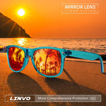 Polarisierte Sonnenbrille Vintage Stil UV400 Cat 3 Blau Rot