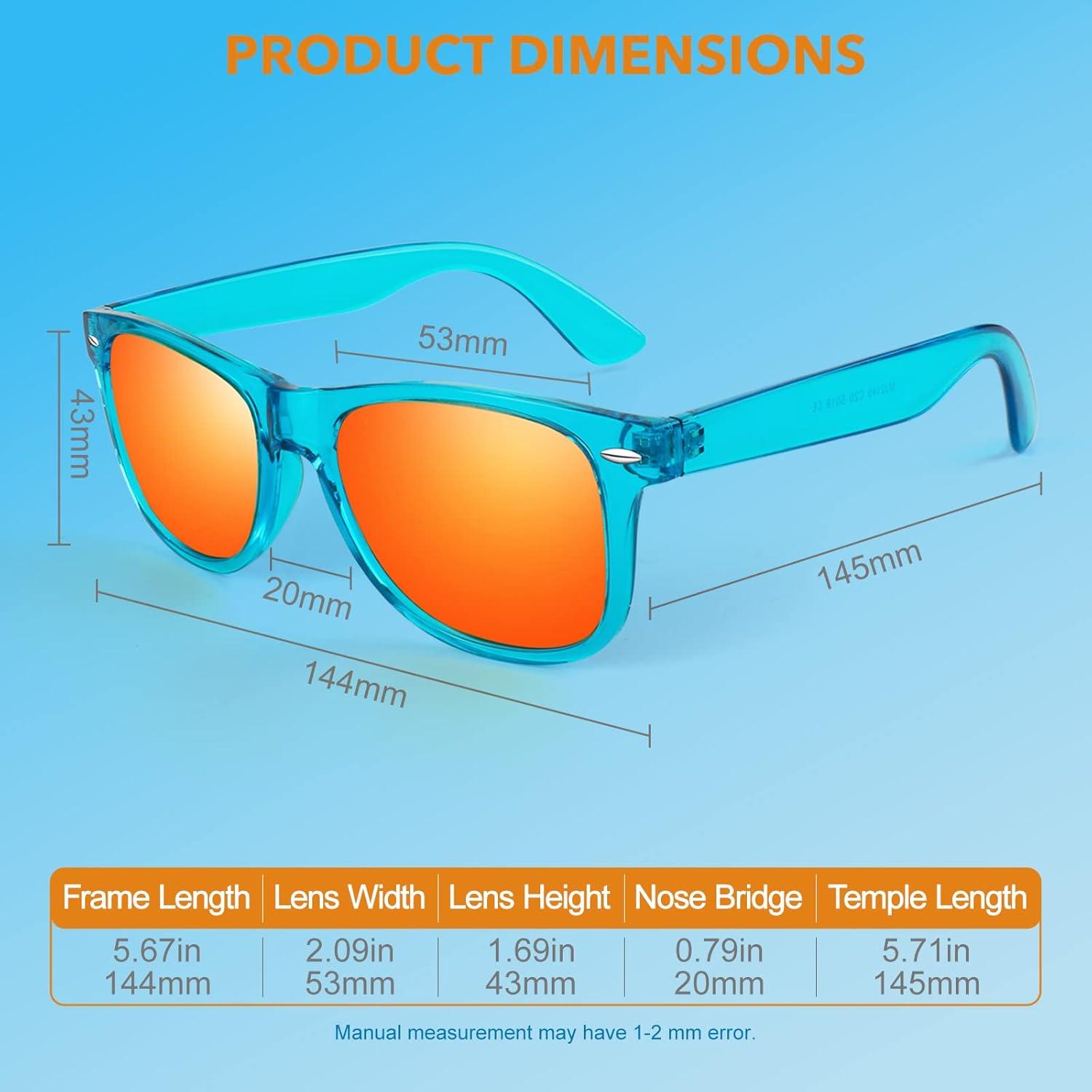 Sonnenbrille Polarisiert Retro Stil Rechteckig UV400 Cat 3 CE Blauer