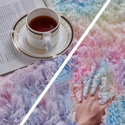 Weicher Hochflor Shaggy Teppich Regenbogen 200x300 cm