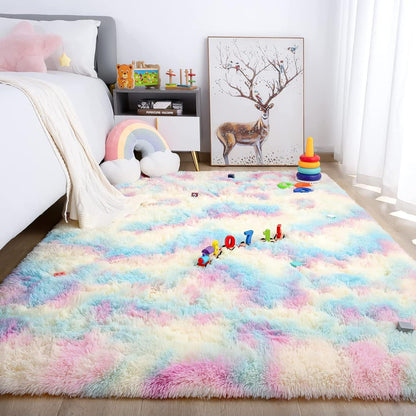 Weicher Hochflor Shaggy Teppich Regenbogen 200x300 cm