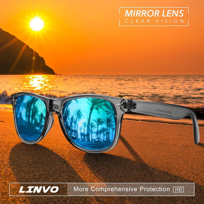 Polarisierte Sonnenbrille Retro Stil UV400 Vintage Grauer