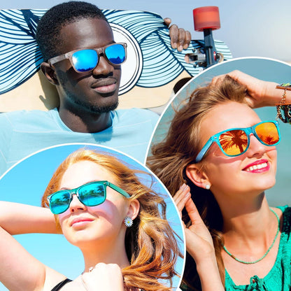 Polarisierte Retro Sonnenbrille Vintage Stil Rechteckig UV400 Unisex