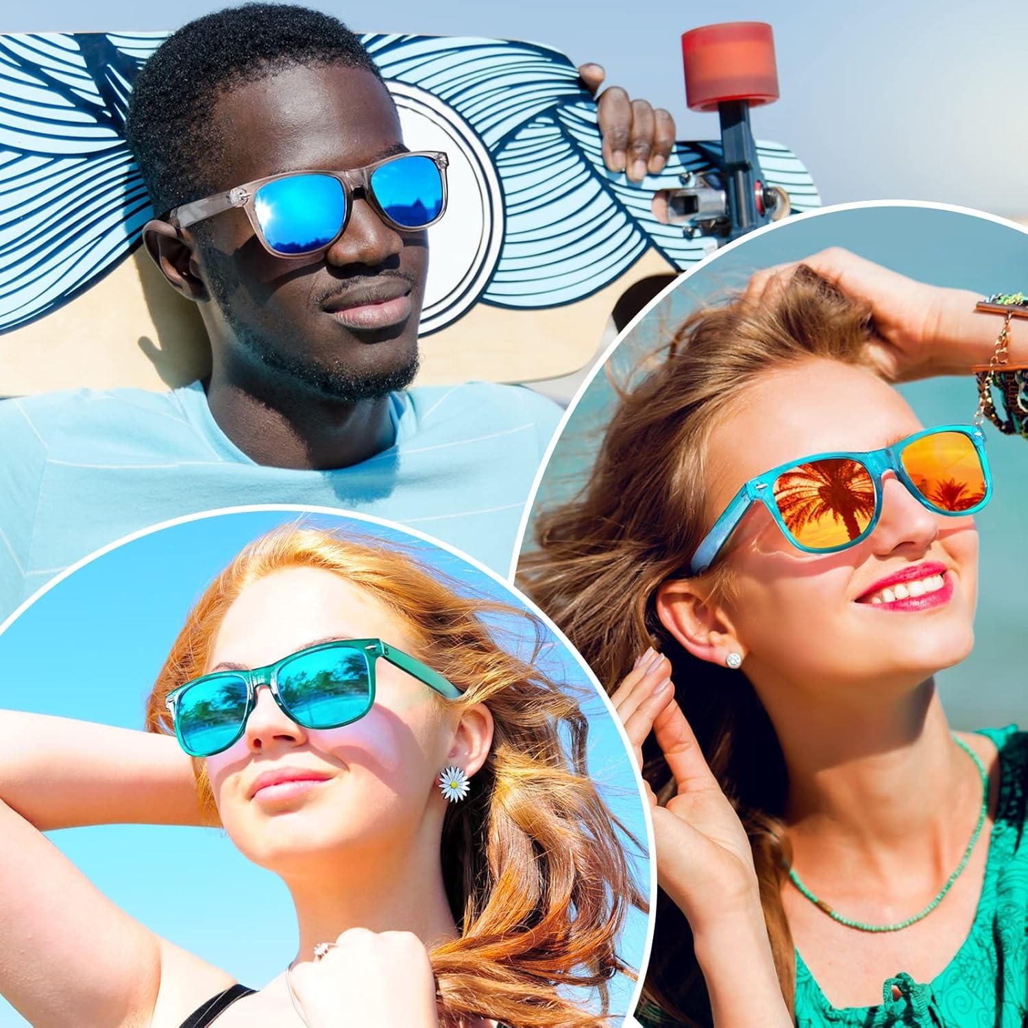 Polarisierte Retro Sonnenbrille Rechteckig Vintage UV400 Blau Linse