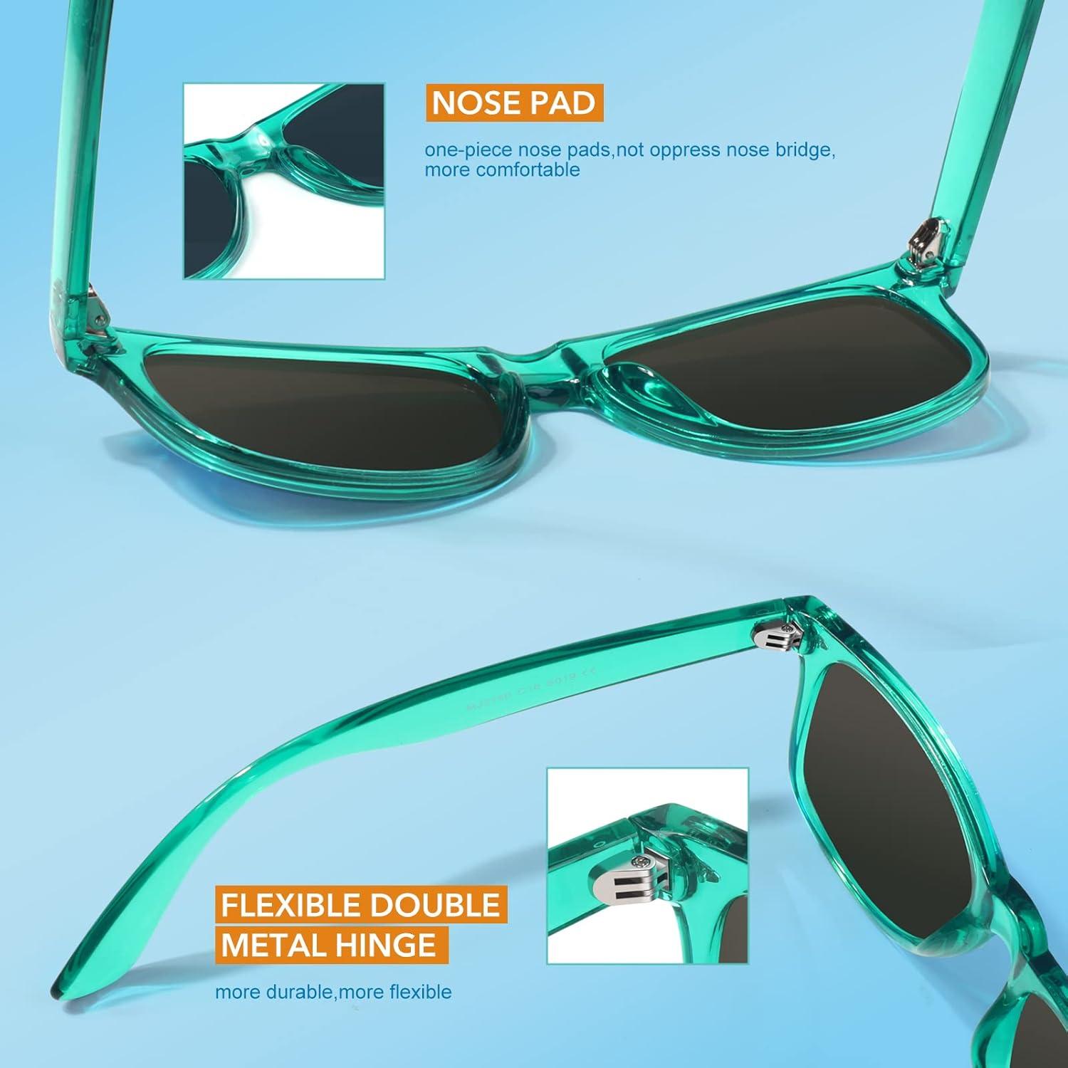 Linvo Polarisierte Retro Sonnenbrille Blaue Verspiegelte UV400 herren damen