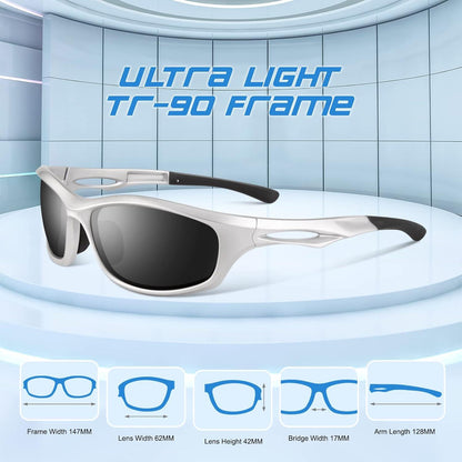 Polarisierte Herren Sport Sonnenbrille TR90 UV400 Schutz Cat 3 CE