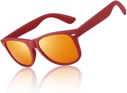 Polarisierte UV400 Sonnenbrille Vintage Retro Stil - Mattroter