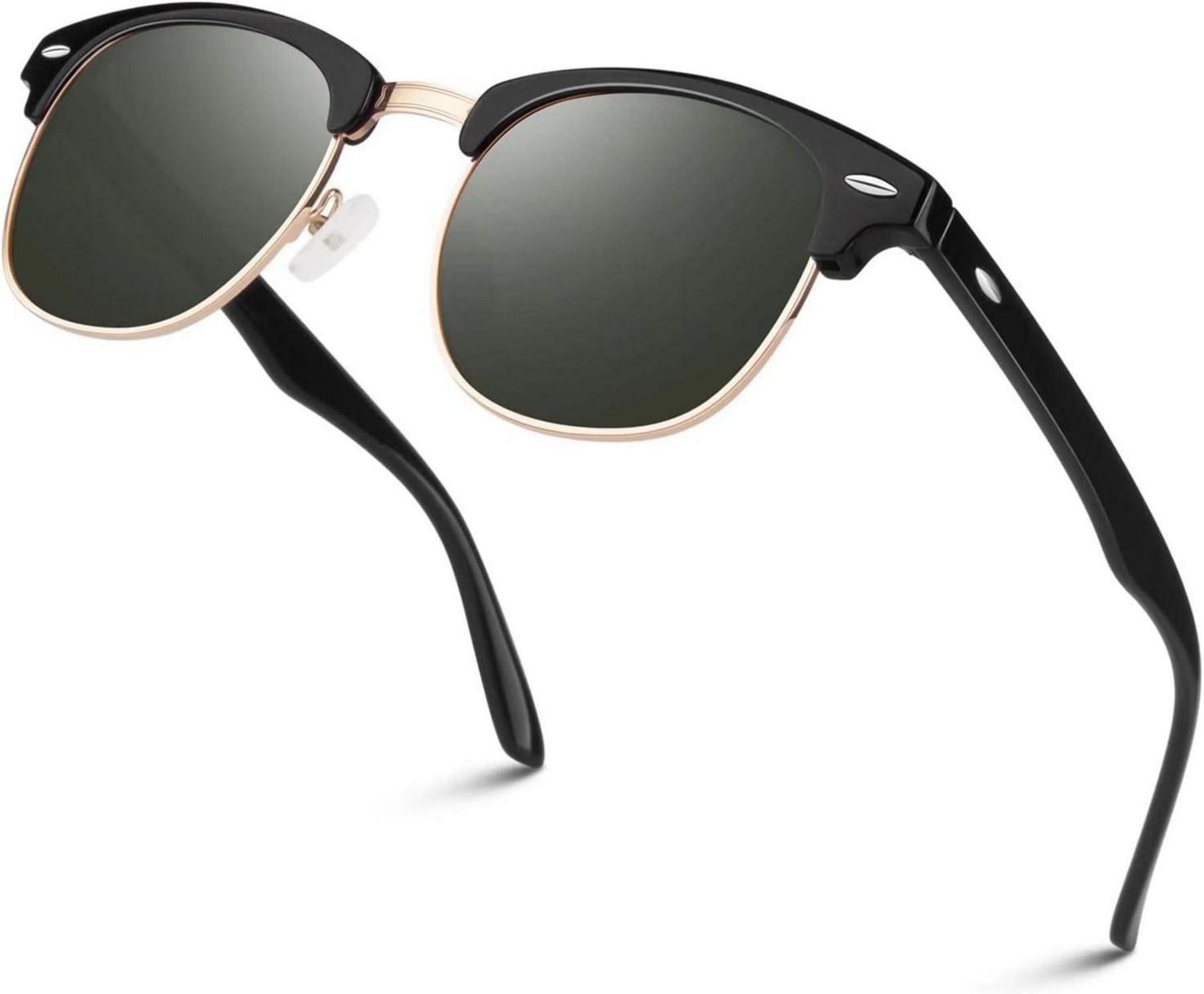 Polarisierte Retro-Sonnenbrille UV400 Halbrahmen für Damen und Herren