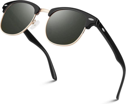 Polarisierte Retro-Sonnenbrille UV400 Halbrahmen für Damen und Herren