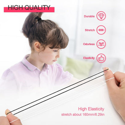1000 Mini Haargummis Kinder Set Schwarz Transparent Zöpfe Dreadlocks