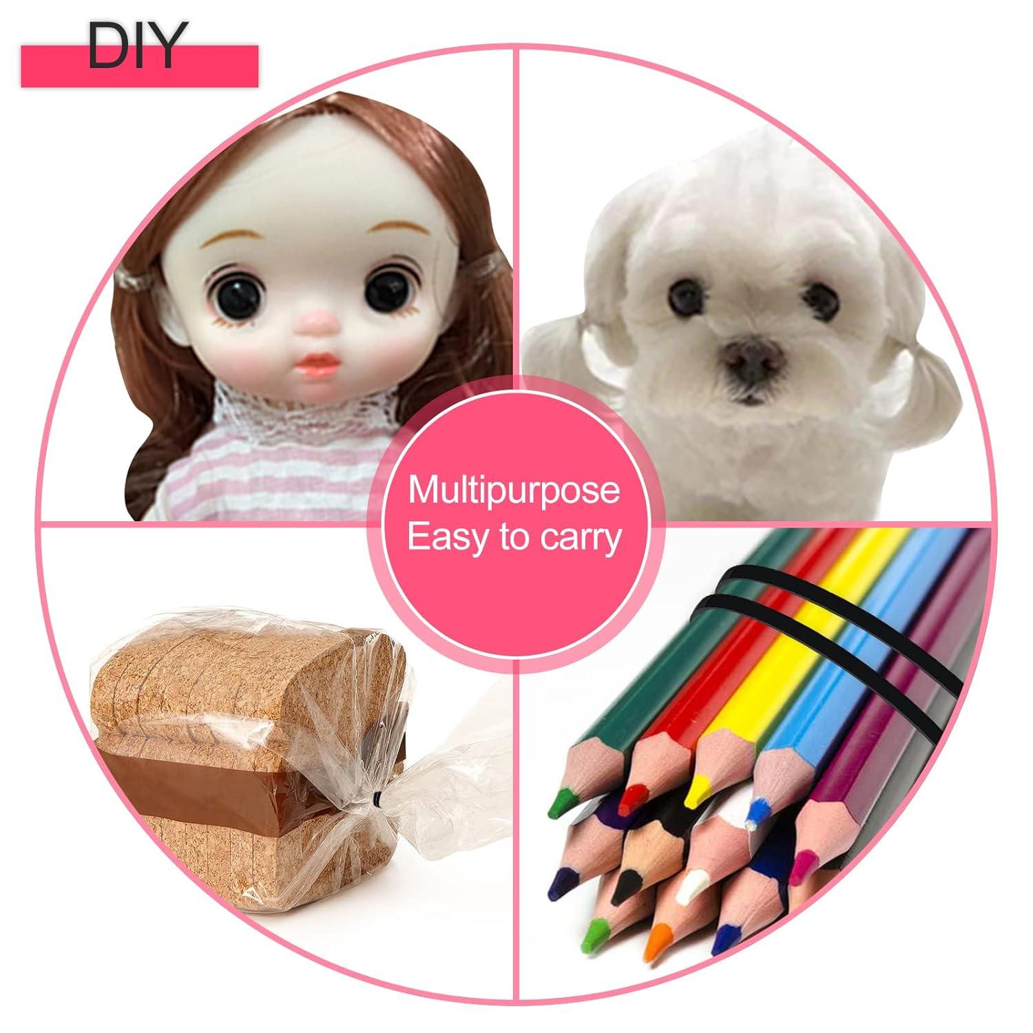 1000 Mini Haargummis Kinder Set Schwarz Transparent Zöpfe Dreadlocks