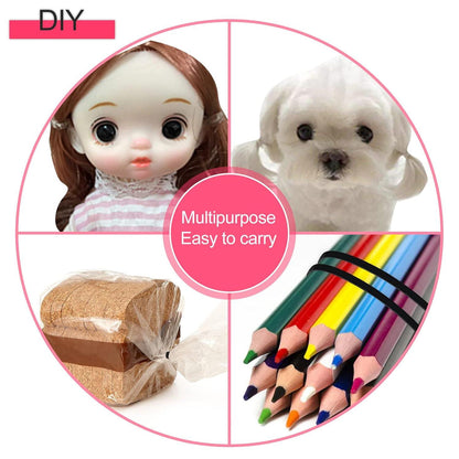 1000 Mini Haargummis Kinder Set Schwarz Transparent Zöpfe Dreadlocks
