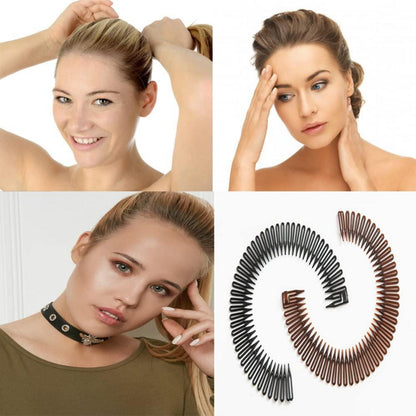 Vollkreisförmiger Stretch-Haarkamm, flexibler Kunststoff, 2 Stücke