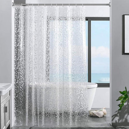 Duschvorhang 3D Steinmuster transparent Eva wasserdicht 180x200cm 12