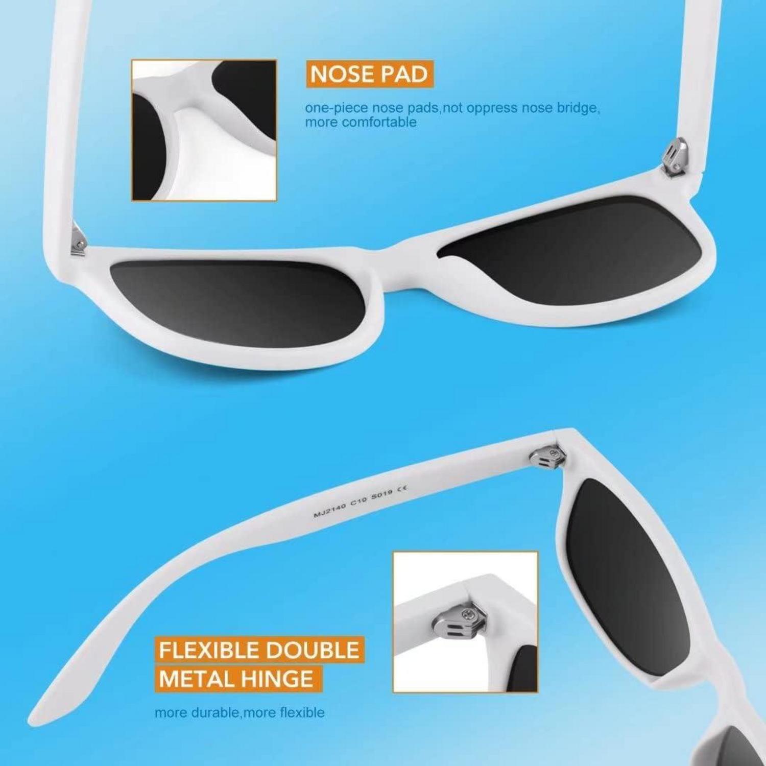 LINVO Sonnenbrille Herren Damen Polarisiert Vintage Retro UV400 Cat 3 Graue