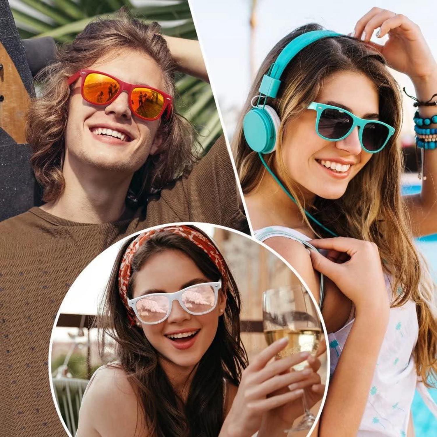 Sonnenbrille Polarisiert Retro Stil Unisex UV400 Cat 3 CE Mattweißer