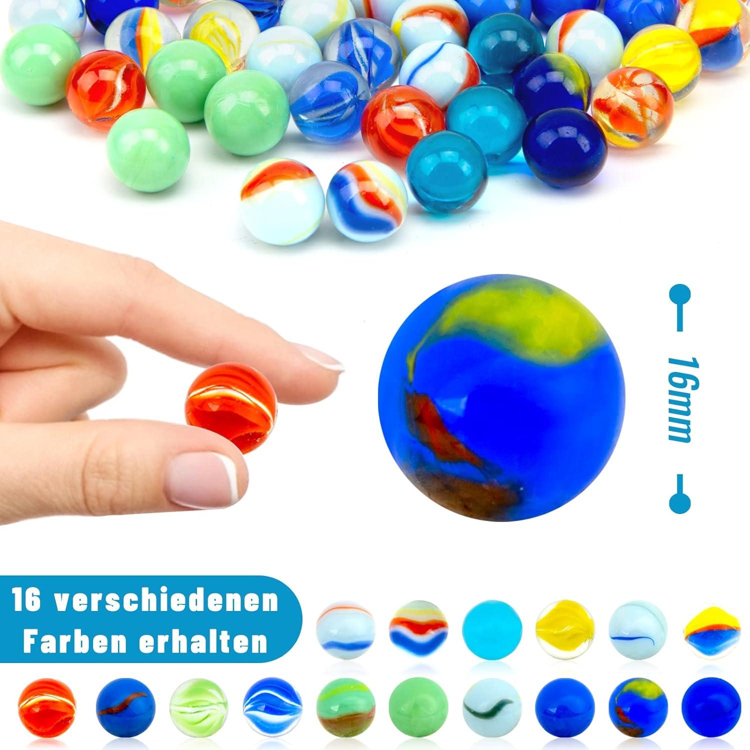 160er Hakacc Glasmurmeln 16mm bunt Kinder Spiel Deko & DIY
