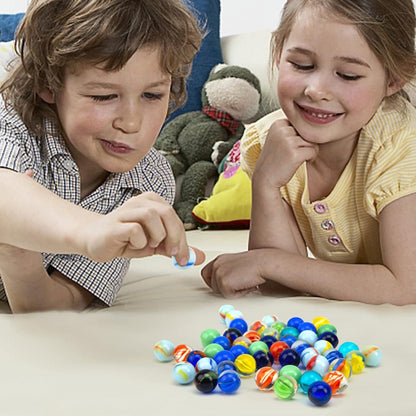160Stk. Glasmurmeln 16mm Bunt Kinder Deko Spielzeug Strandtasche