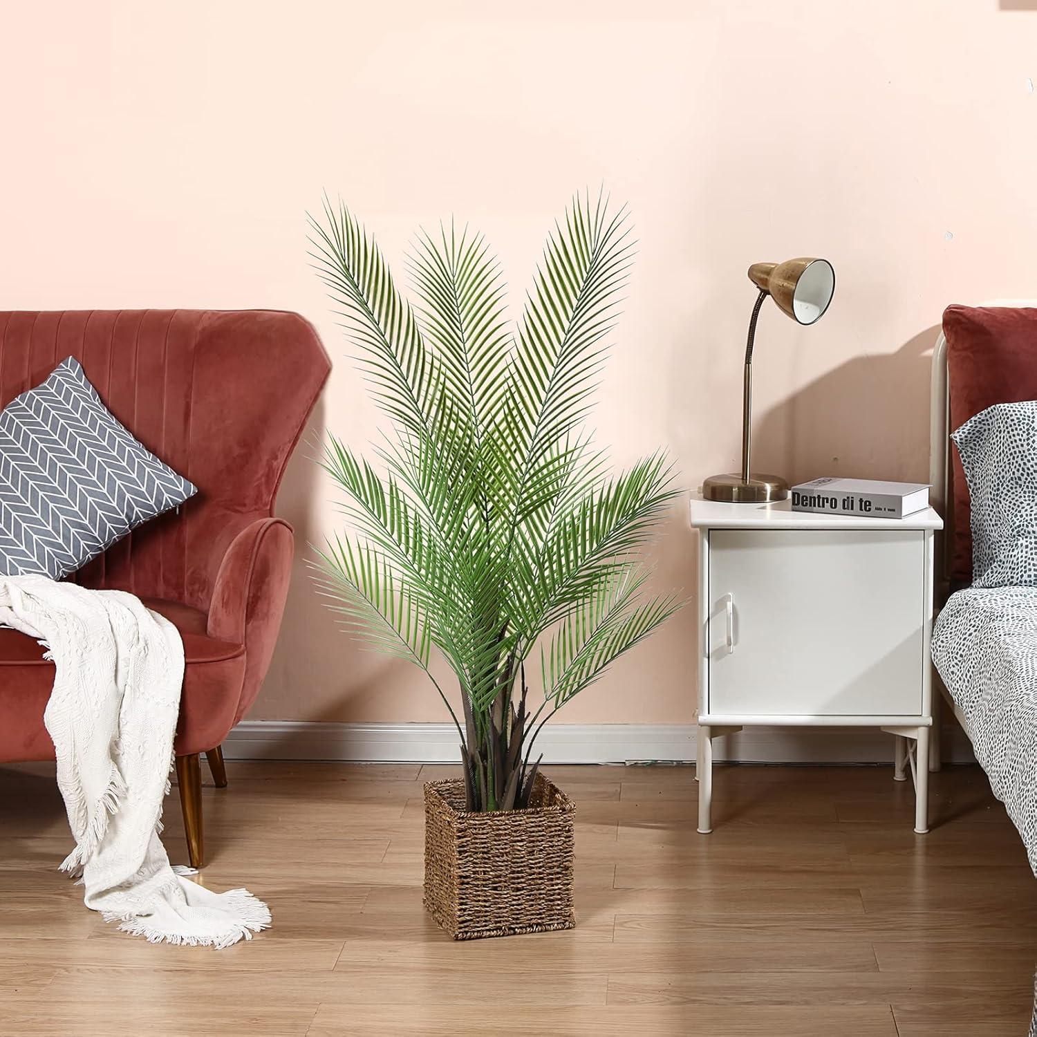 Künstliche Areca Palme 120cm - 2er Pack Deko Kunstpalme im Topf