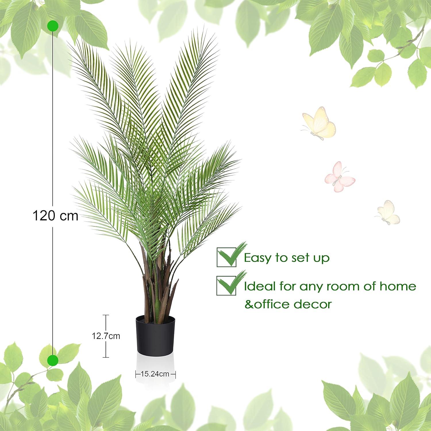 Große Künstliche Areca Palme 120cm im Topf - Dekorative Kunstpflanze