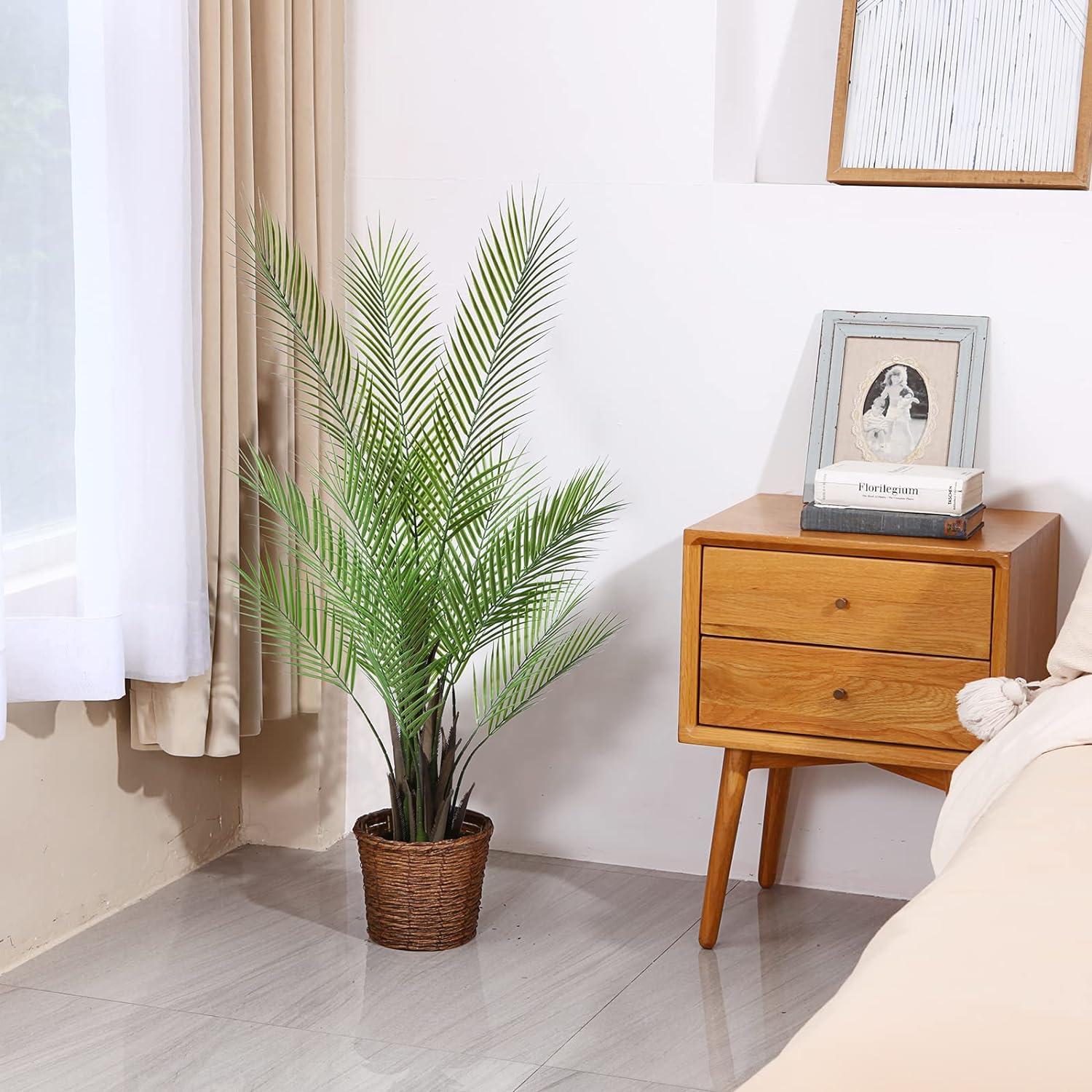 Künstliche Palme 120cm Topf Kunstpflanze Fake Dekor Plastik Pflanze