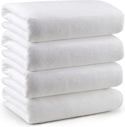 Badetuch-Set 4er-Pack Weiß Mikrofaser Saugfähige Körperhandtücher