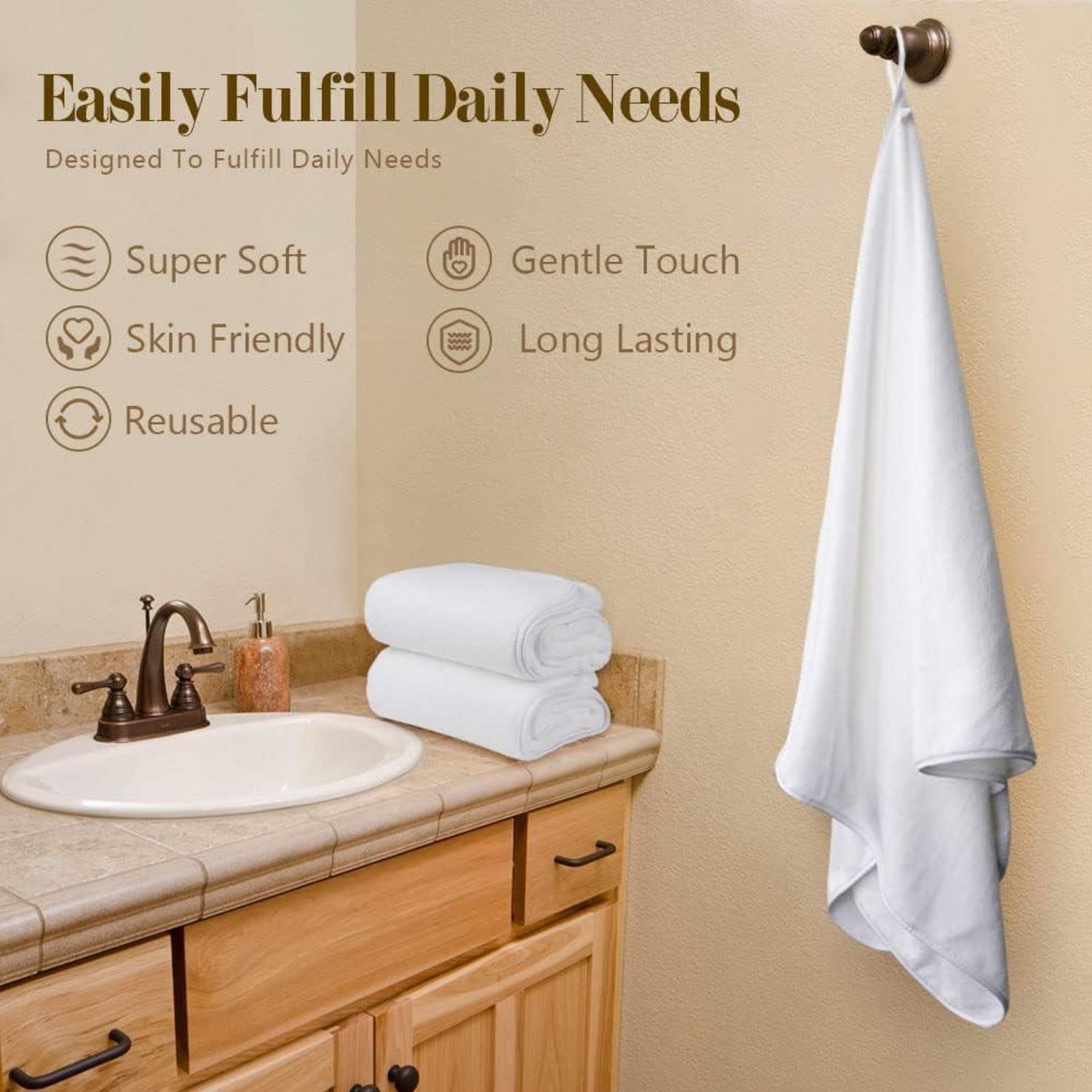 4er-Pack Weißes Mikrofaser-Badetuch-Set 68,6 x 137,2 cm - Saugfähig und Schnell