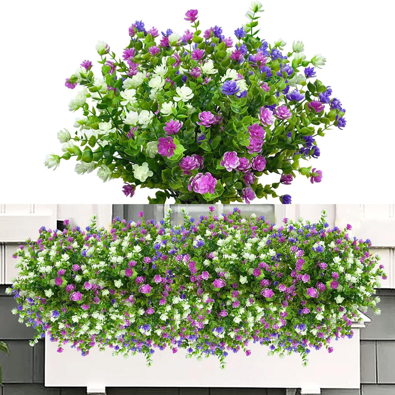 Künstliche Blumen Balkon Pflanzen wetterfest UV-beständig 6 Bündel