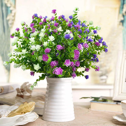 Künstliche Blumen Balkon Wetterschutz UV-beständig 6er-Set Eukalyptus 35cm