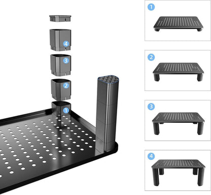 Monitorständer höhenverstellbar, Bildschirmerhöhung für PC/Laptop, Platzsparender Stand Riser bis 20 kg