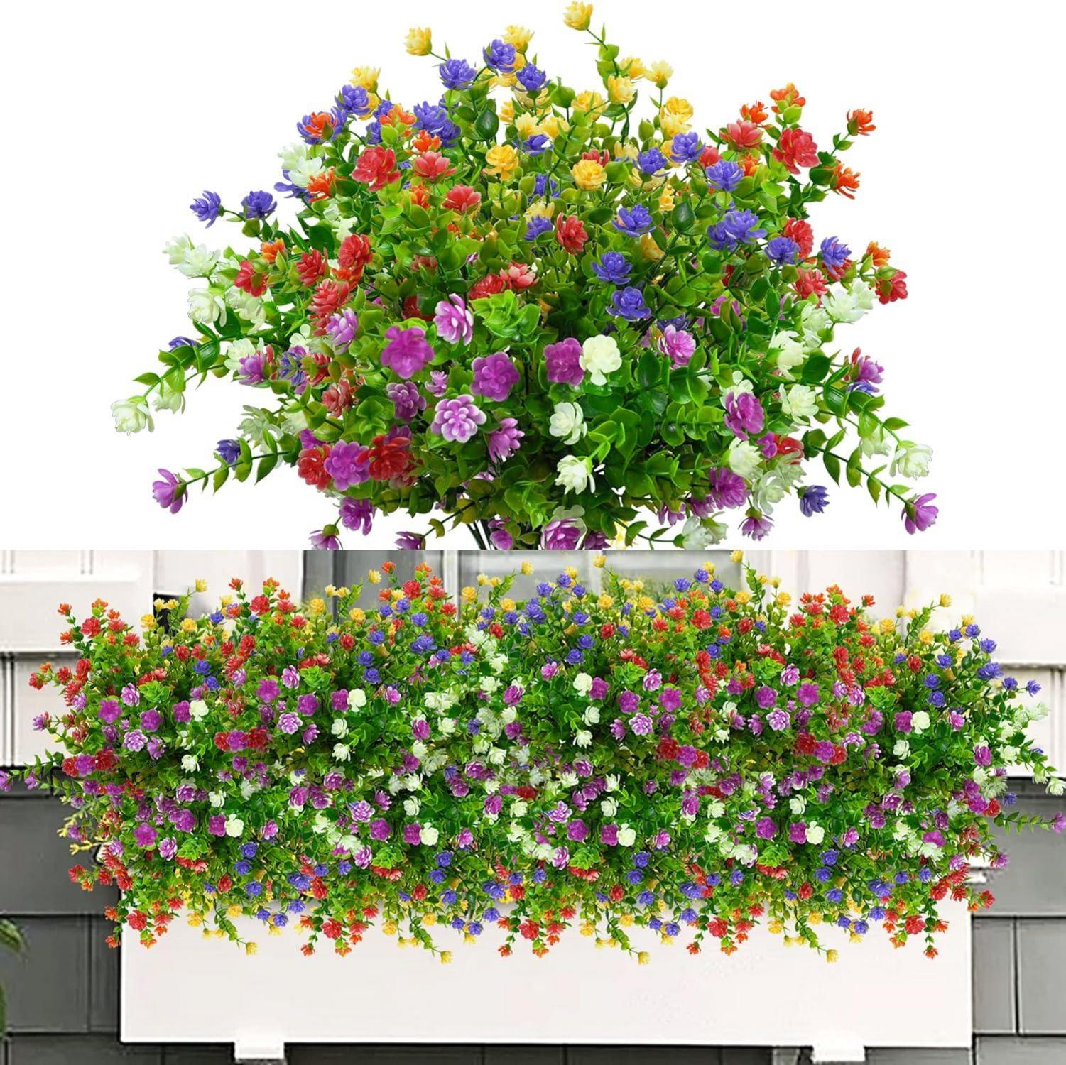Künstliche Blumen Balkon Wetterfest UV-beständig 6 Bündel