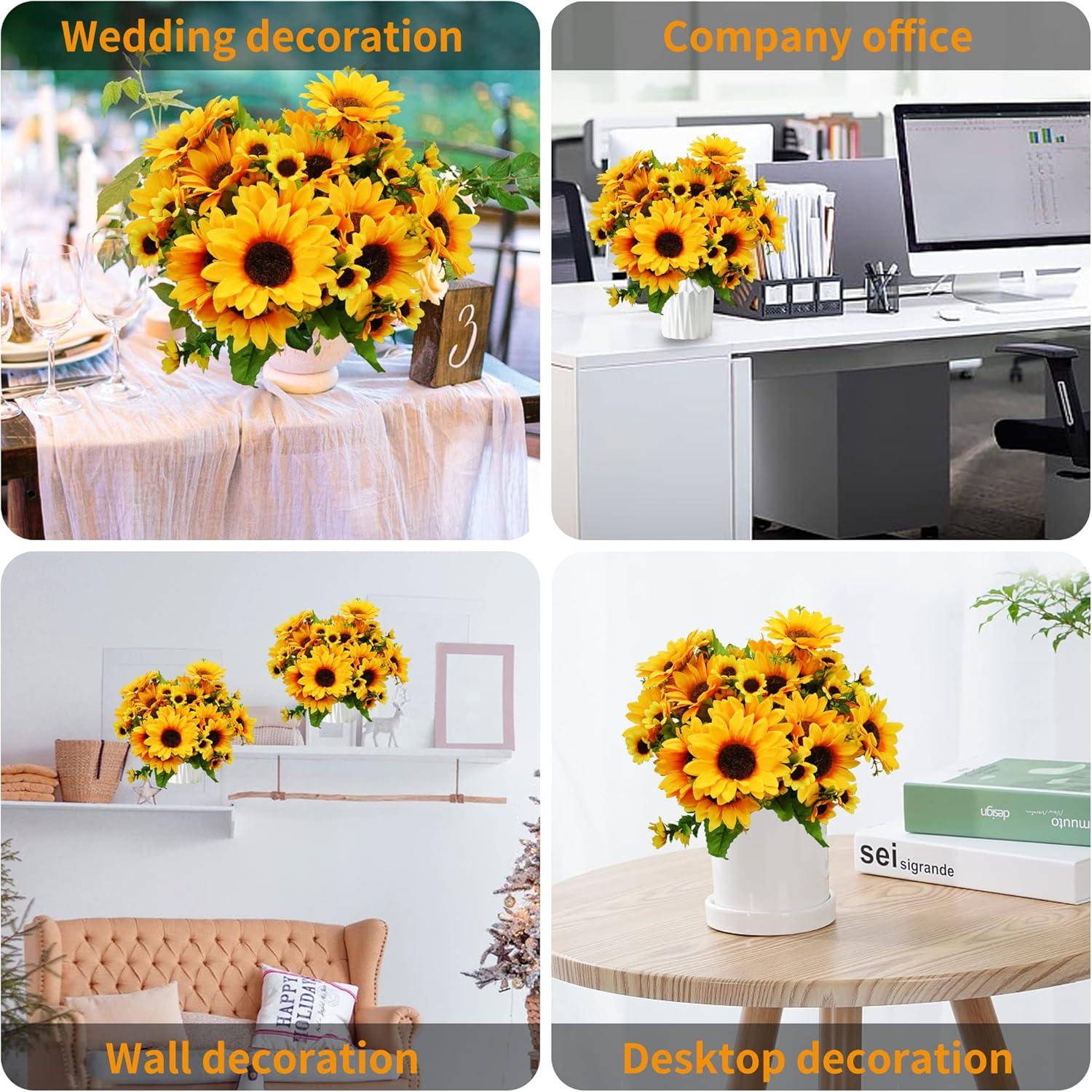Künstliche Sonnenblumen 52 Stk. Deko Balkon Hochzeit Aesthetic