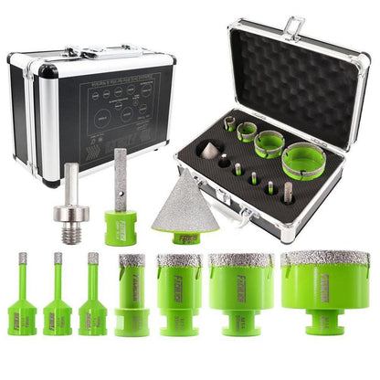 Diamant Fliesenbohrer Set 10tlg. mit Fingerfräser & Adapter
