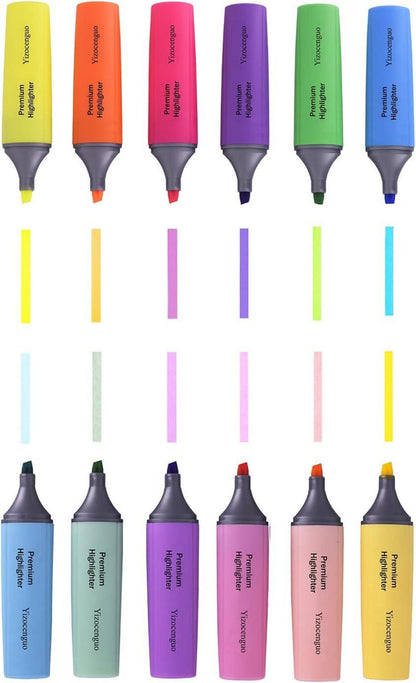 YIZOCENGUO Textmarker Pastell 12er Set Meißelspitze Basis 12