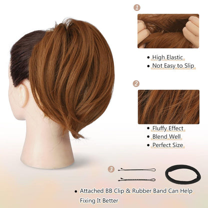 Synthetische Haarverlängerung Haarteil Scrunchie Light Auburn
