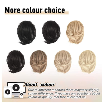 BARSDAR Haarteil Hair Extensions Pferdeschwanz 20cm Gerade Aschbraun Bleichblond