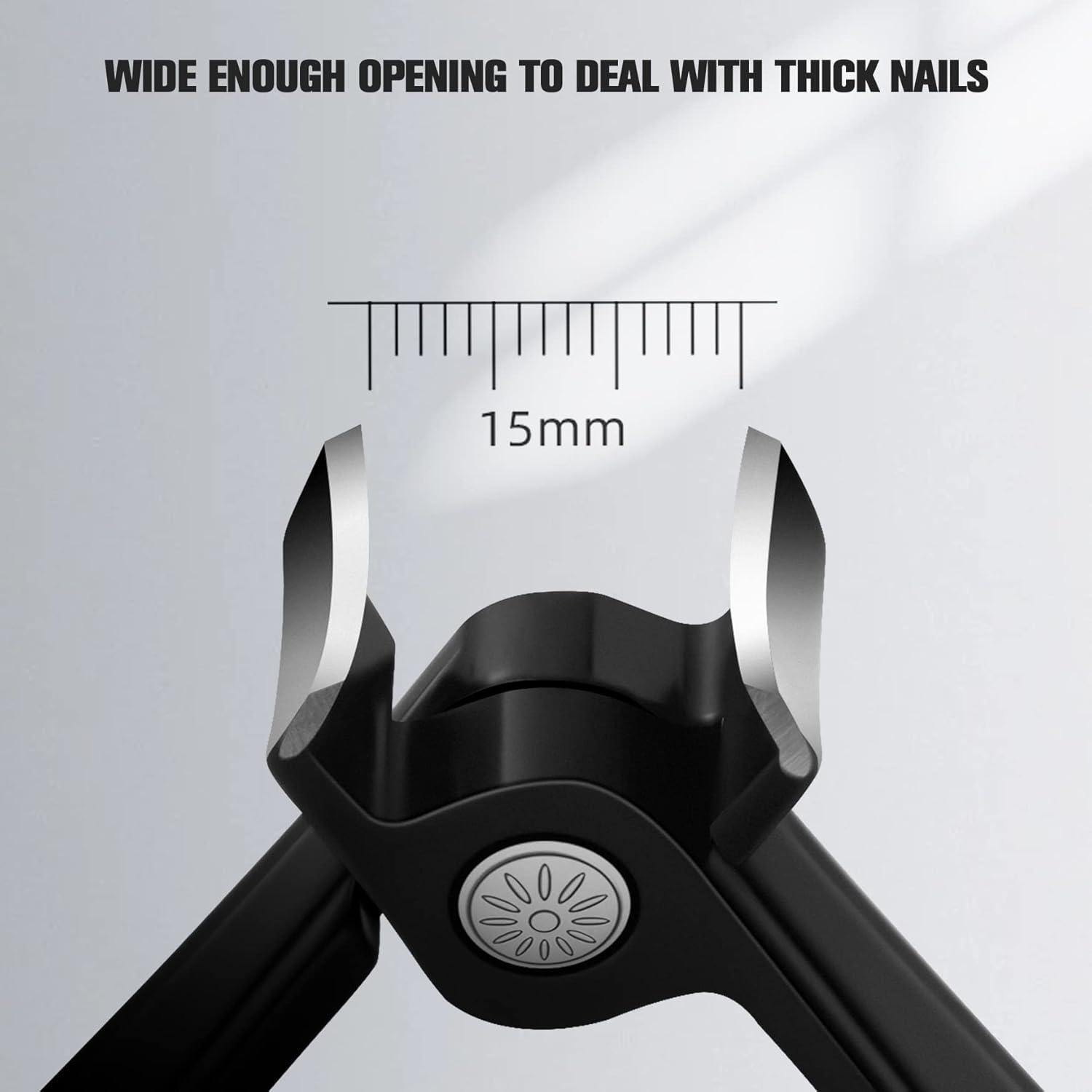 Großer Zehennagelknipser mit Metallfeile – 15 mm breit, für