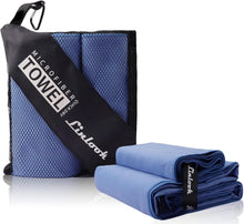 Microfaser Handtuch Set Navy Blau 160x80 + 80x40cm