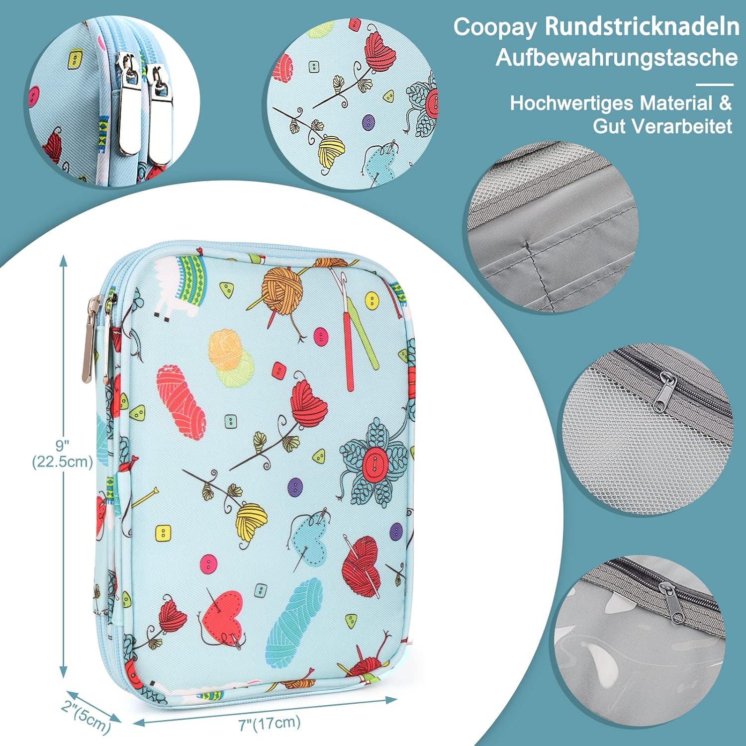 Rundstricknadel Set 9 Stk 80 cm Edelstahl Tasche Strickzubehör Anfänger & Erwachsene