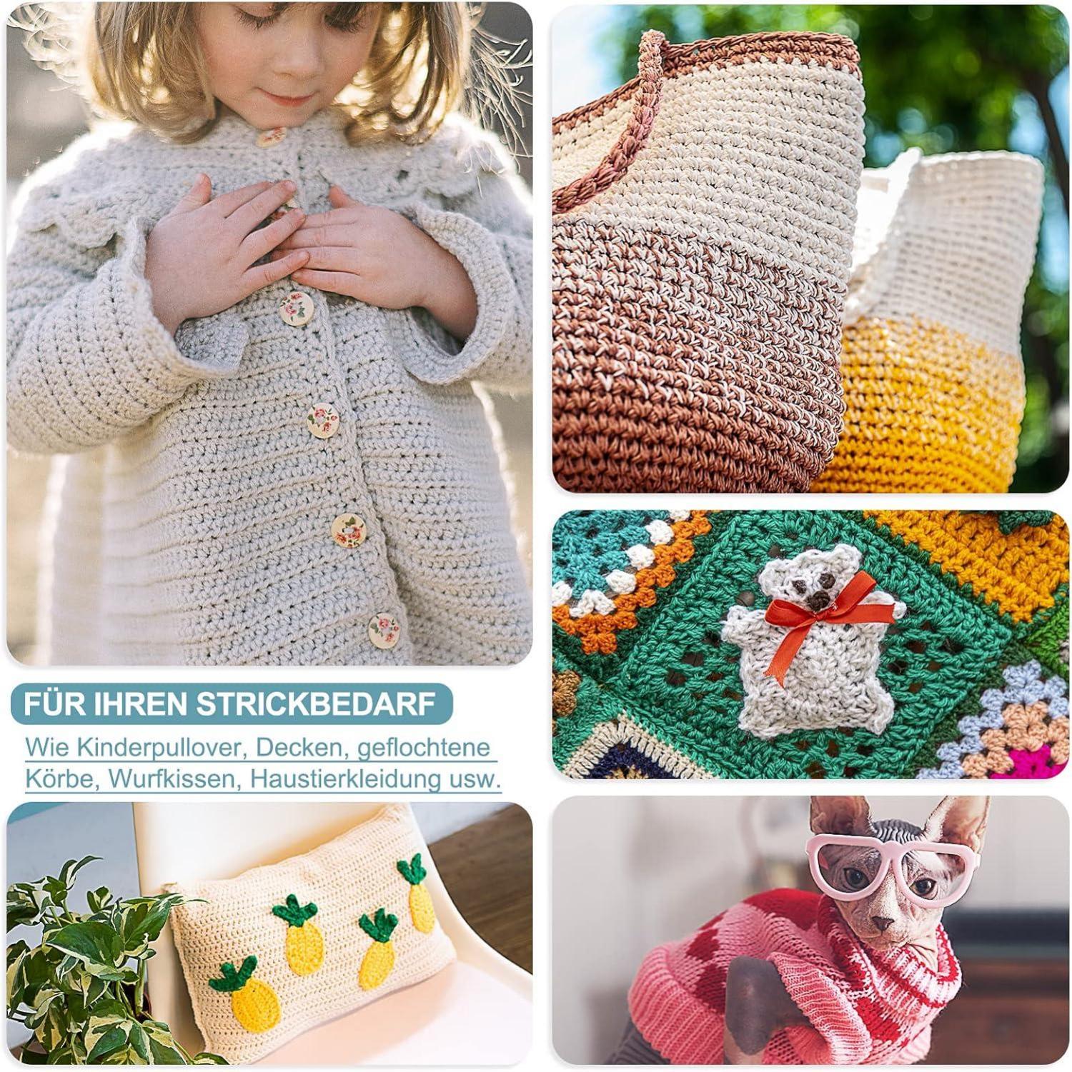 Coopay Edelstahl Rundstricknadeln Set 80 cm 9 Stück Himmelblau