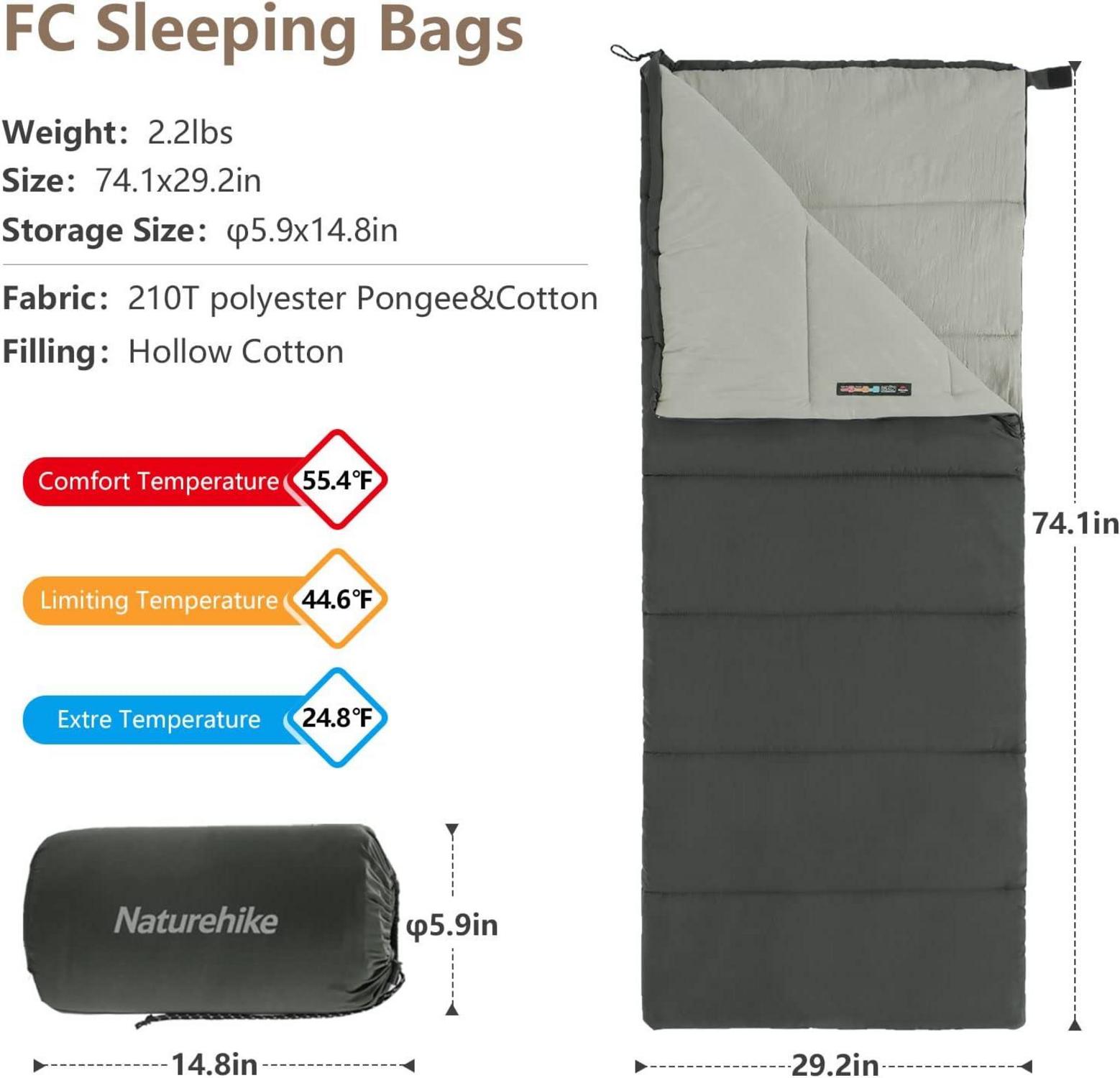 Naturehike Erwachsenen Schlafsack 3-Jahreszeiten Outdoor