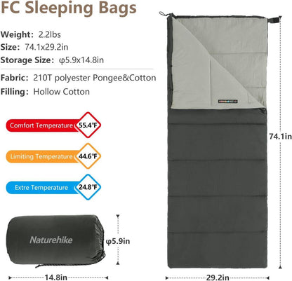 Naturehike Erwachsenen Schlafsack 3-Jahreszeiten Outdoor