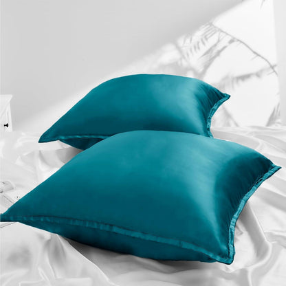 Satin Kissenbezug 80x80 2er Set Weich Silk Pillowcase Seidenkissenbezug Curly