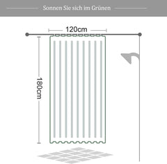 Duschvorhang Anti-Schimmel 120x180 grüne Blätter Pflanzen Wasserabweisend Polyester