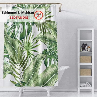 Duschvorhang 120x180 grün Bananenblatt Anti-Schimmel
