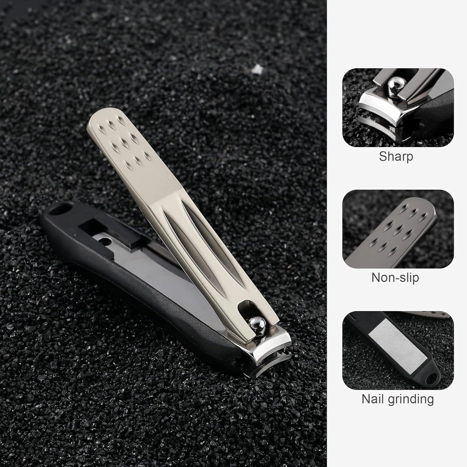 FERYES Nagelknipser mit Nagelfang und Nagelfeile, scharfer Maniküre Clipper