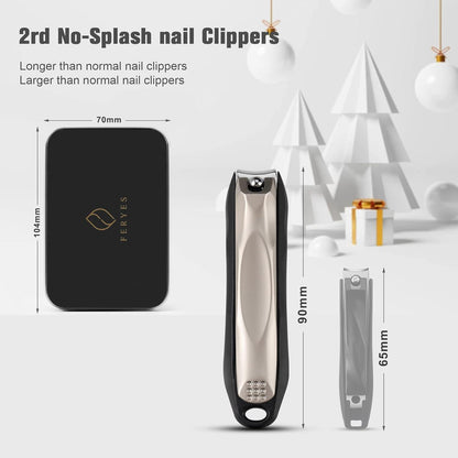FERYES Nagelknipser mit Nagelfang und Nagelfeile, scharfer Maniküre Clipper
